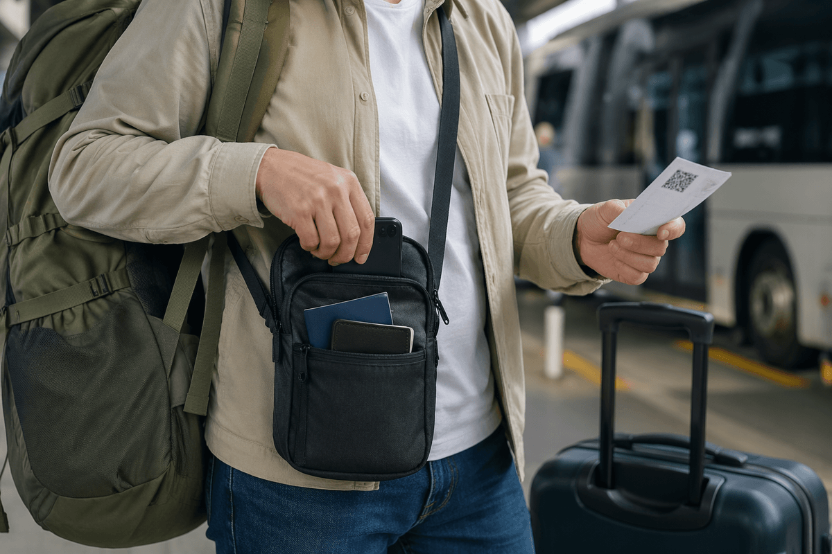 Boarding day: stations, bags, safety