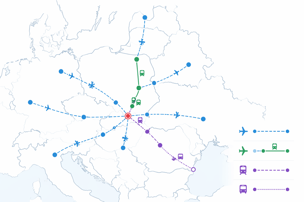 Fastest reroutes to reach Kraków